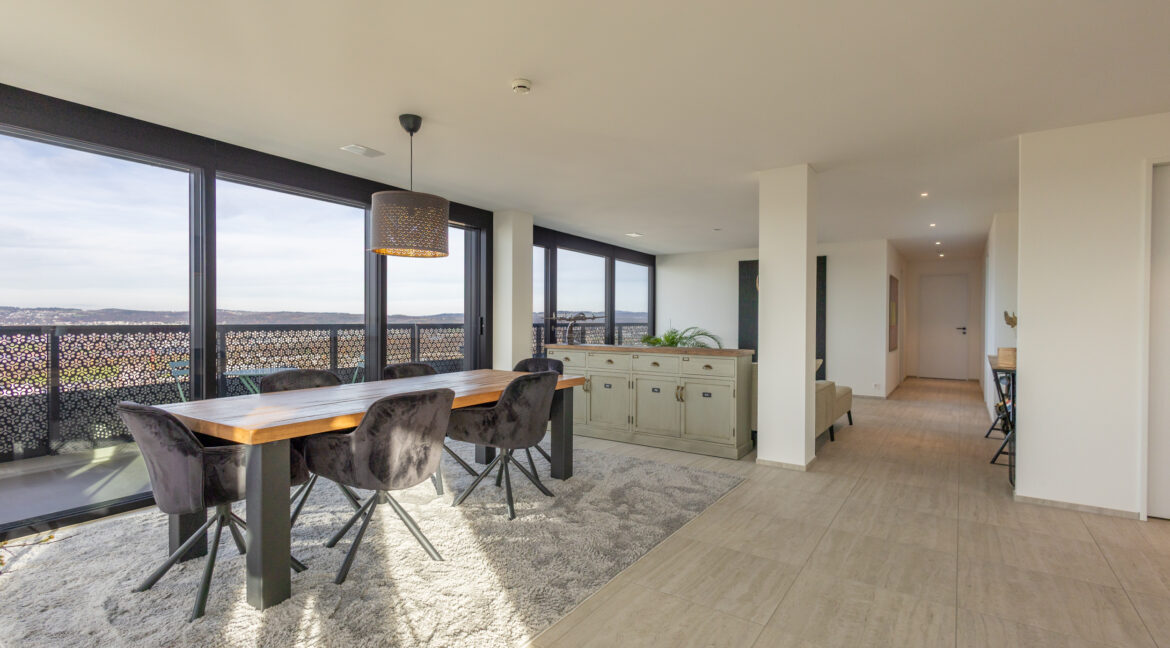 Essbreich mit Blick zum Wohnbereich